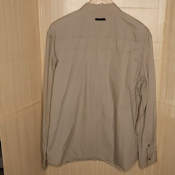 Marc Ecko Cut & Sew Tan Khaki Long Sleeve Button Down XL - Picture 2 of 7